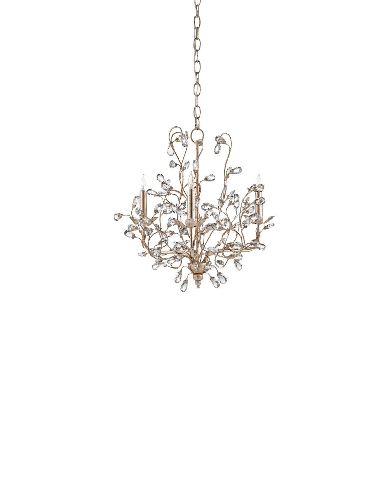 Crystal Bud Small Silver Chandelier